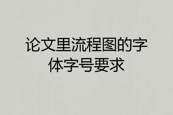 论文里流程图的字体字号要求