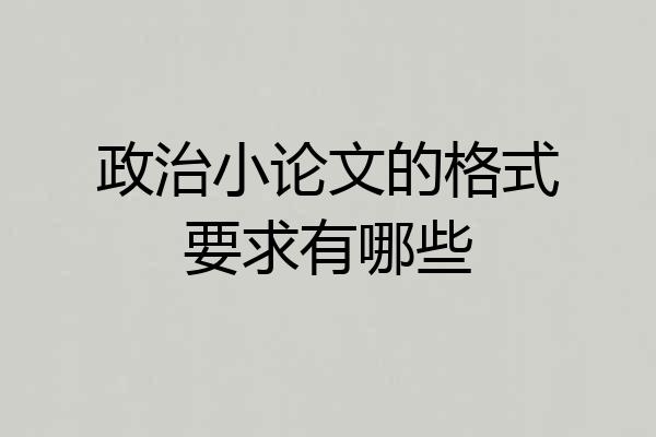 政治小论文的格式要求有哪些