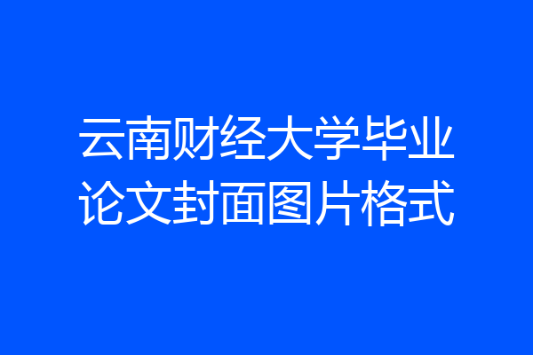 云南财经大学毕业论文封面图片格式