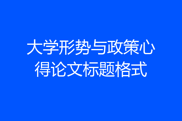 大学形势与政策心得论文标题格式
