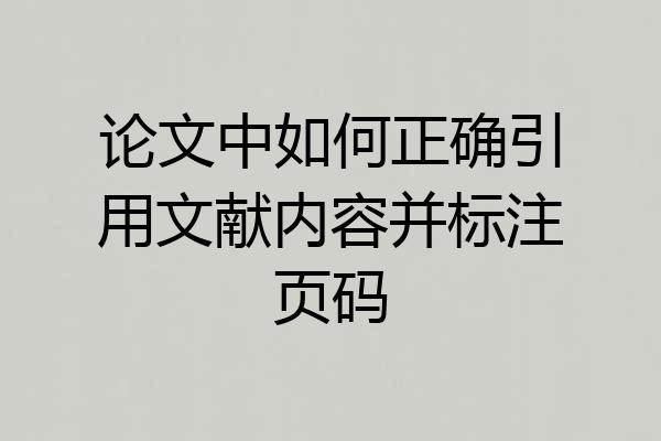 论文中如何正确引用文献内容并标注页码