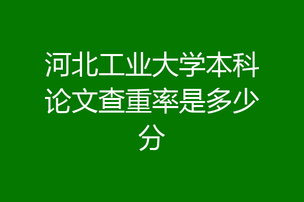 河北工业大学本科论文查重率是多少分