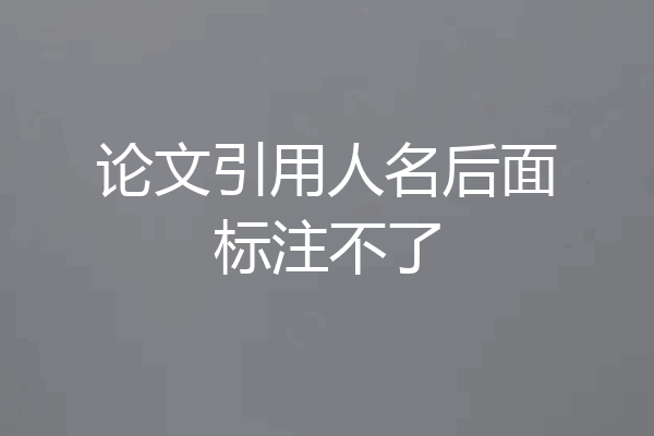 论文引用人名后面标注不了