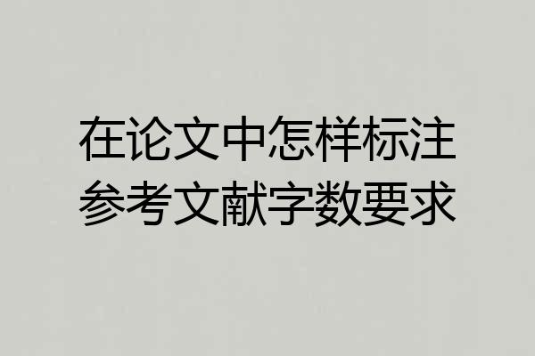 在论文中怎样标注参考文献字数要求