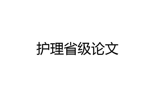 护理省级论文