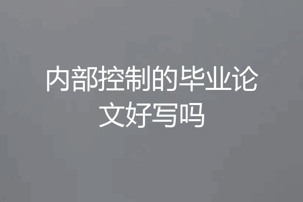 内部控制的毕业论文好写吗