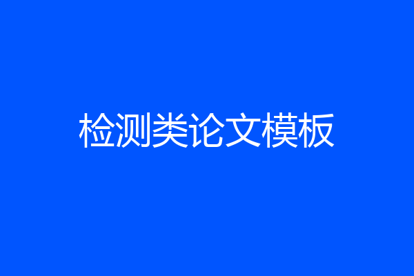 检测类论文模板
