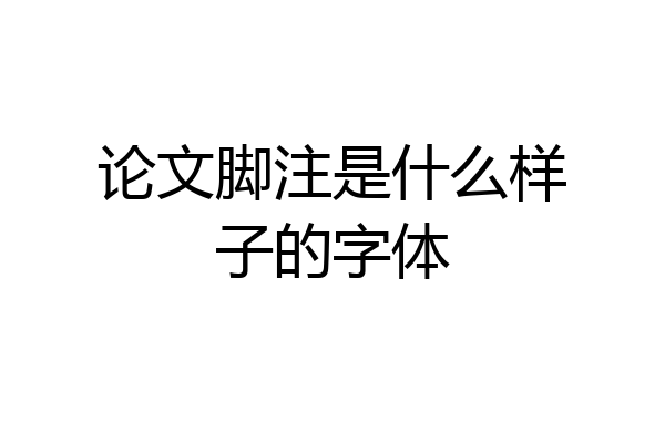 论文脚注是什么样子的字体