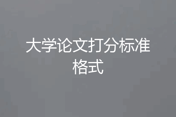 大学论文打分标准格式
