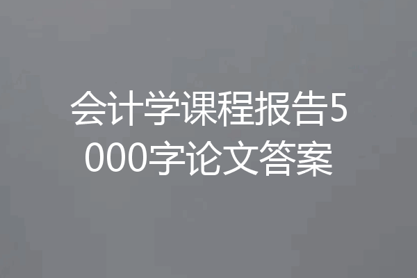 会计学课程报告5000字论文答案