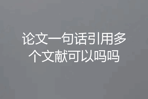 论文一句话引用多个文献可以吗吗