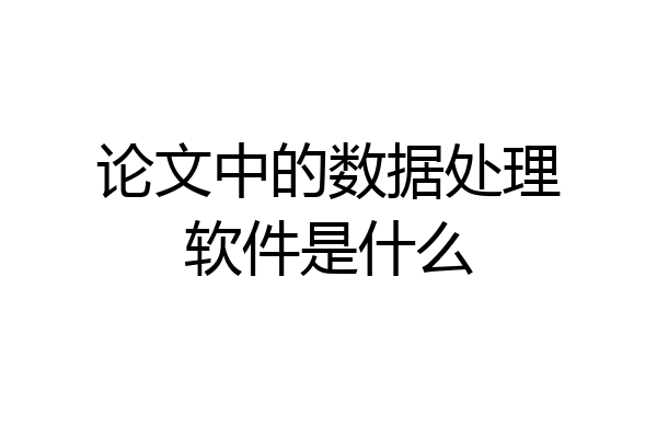 论文中的数据处理软件是什么