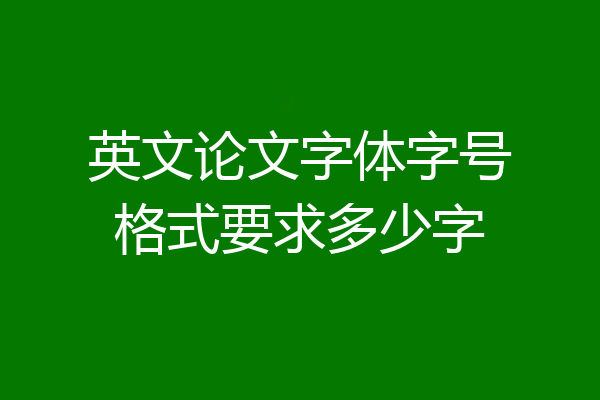 英文论文字体字号格式要求多少字