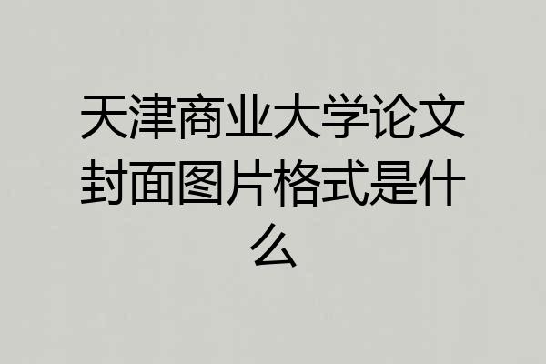 天津商业大学论文封面图片格式是什么