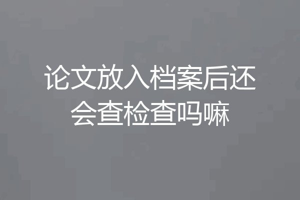 论文放入档案后还会查检查吗嘛