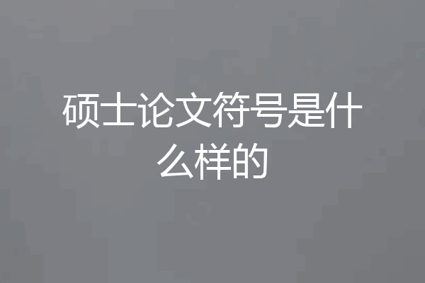 硕士论文符号是什么样的