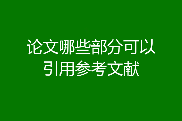 论文哪些部分可以引用参考文献