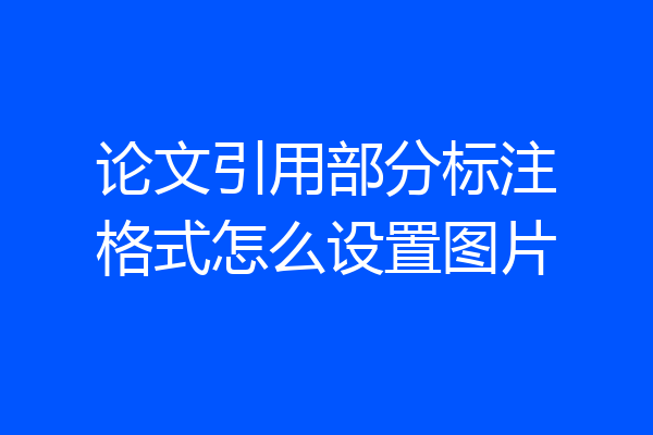 论文引用部分标注格式怎么设置图片