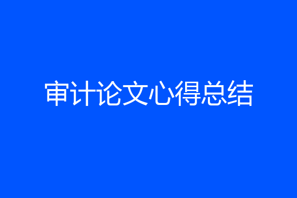 审计论文心得总结