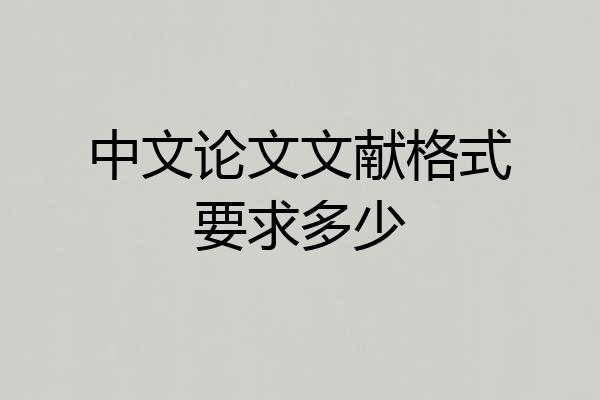 中文论文文献格式要求多少