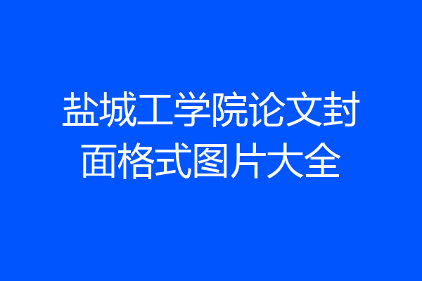 盐城工学院论文封面格式图片大全