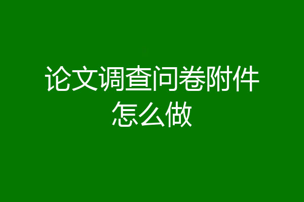 论文调查问卷附件怎么做