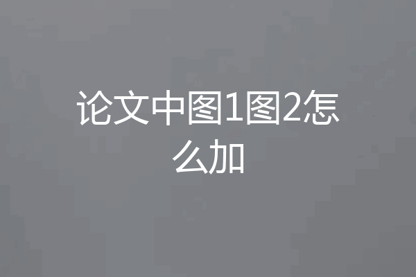 论文中图1图2怎么加