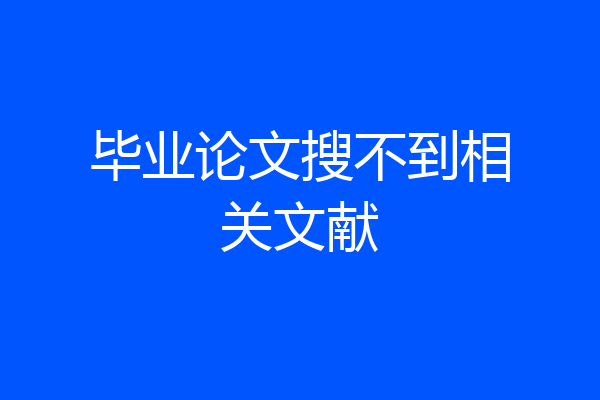 毕业论文搜不到相关文献