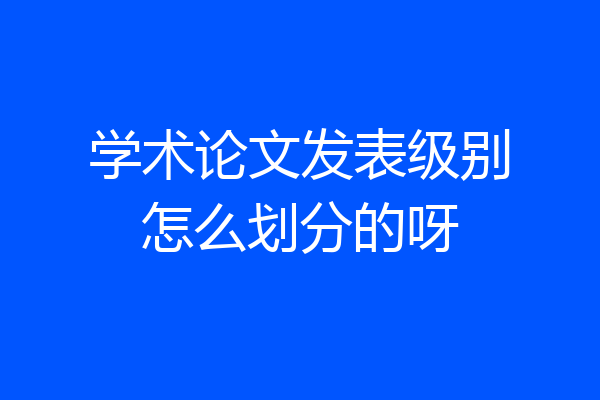 学术论文发表级别怎么划分的呀