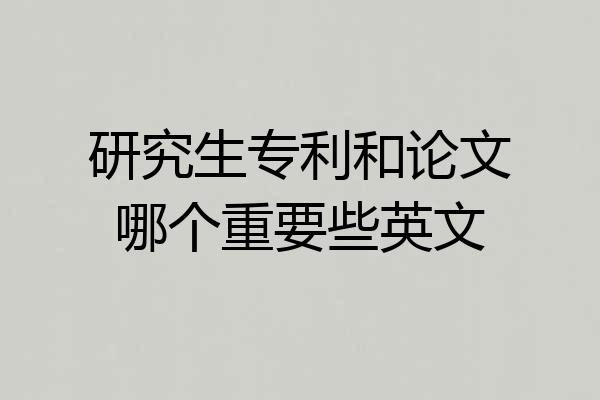 研究生专利和论文哪个重要些英文