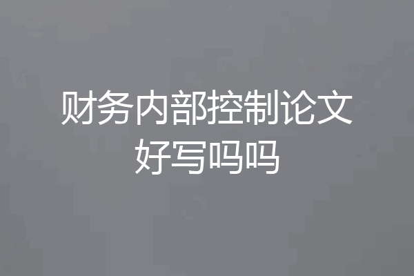 财务内部控制论文好写吗吗