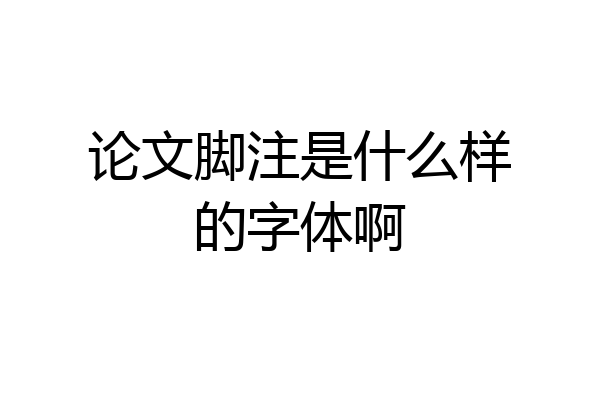论文脚注是什么样的字体啊