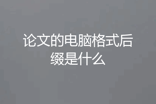 论文的电脑格式后缀是什么
