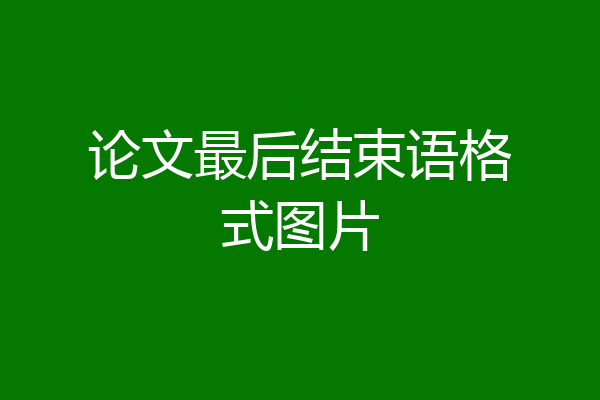 论文最后结束语格式图片