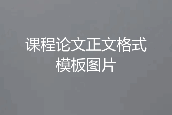 课程论文正文格式模板图片