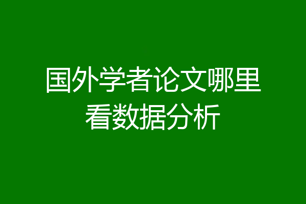 国外学者论文哪里看数据分析