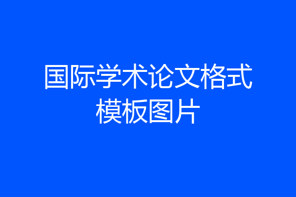 国际学术论文格式模板图片