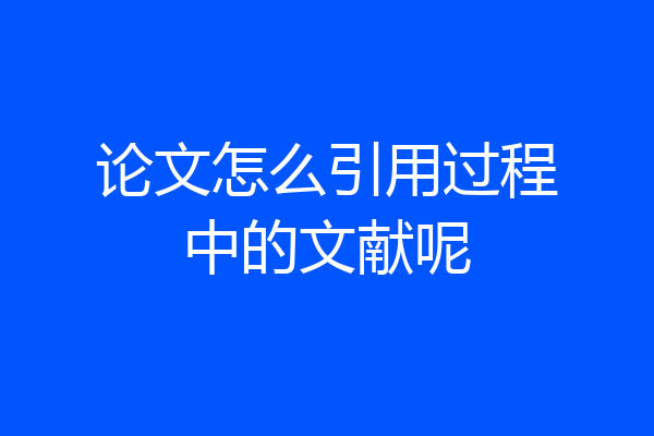论文怎么引用过程中的文献呢