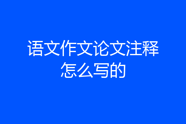 语文作文论文注释怎么写的
