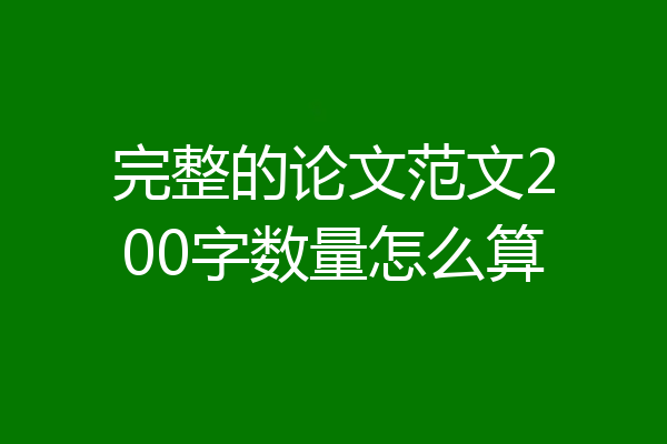 完整的论文范文200字数量怎么算