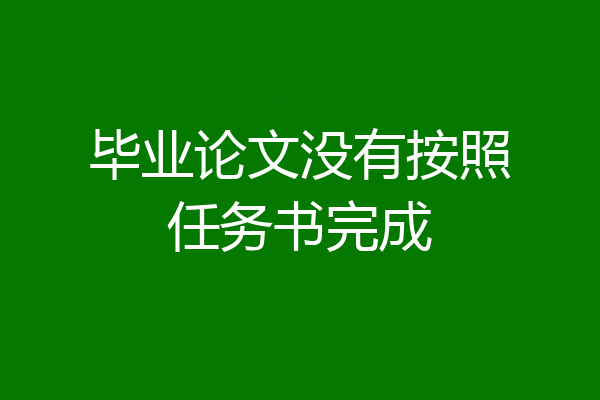 毕业论文没有按照任务书完成