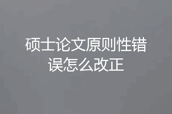硕士论文原则性错误怎么改正