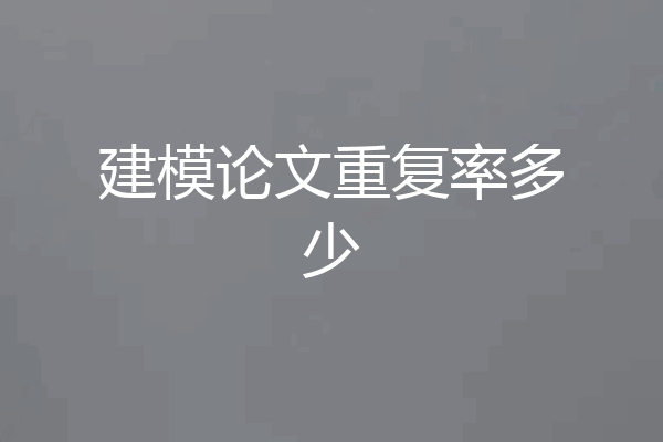 建模论文重复率多少