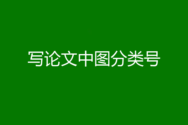 写论文中图分类号