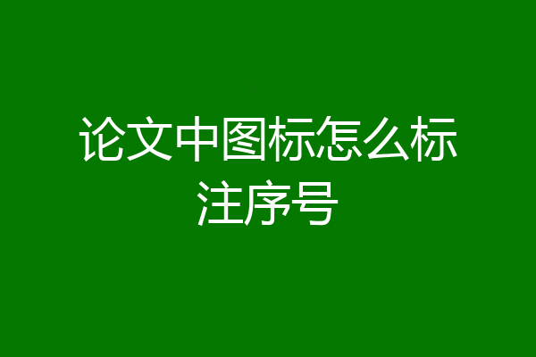 论文中图标怎么标注序号