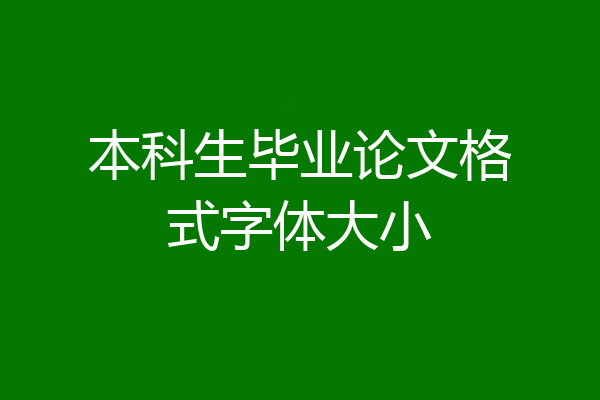 本科生毕业论文格式字体大小