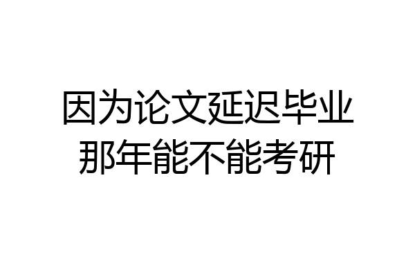 因为论文延迟毕业那年能不能考研