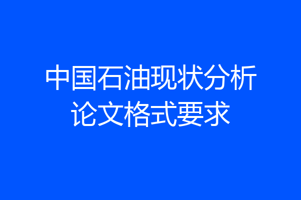 中国石油现状分析论文格式要求