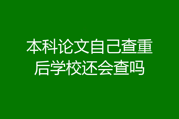 本科论文自己查重后学校还会查吗
