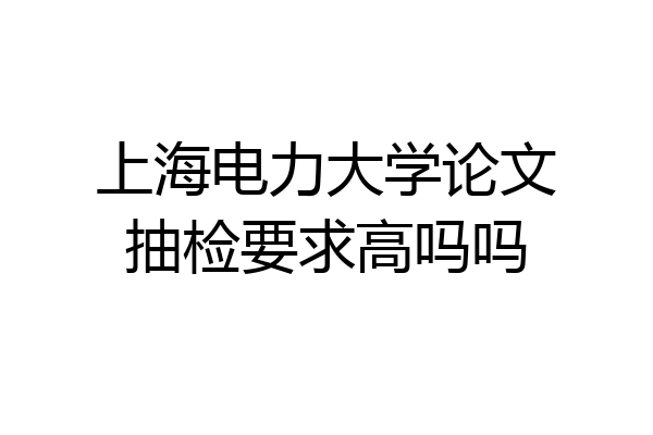 上海电力大学论文抽检要求高吗吗